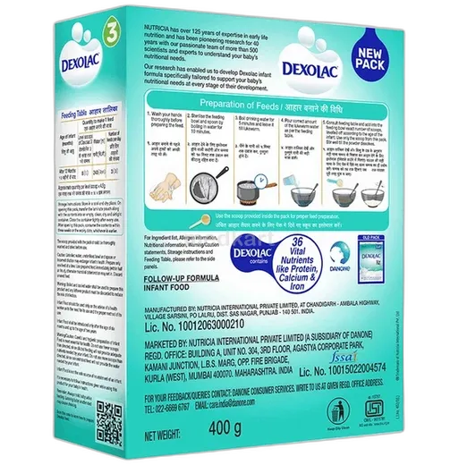 dexolac 3 powder 400 gm